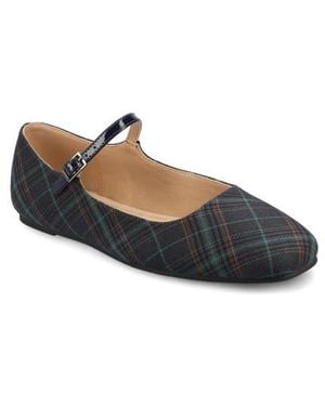 Journee Collection Carrie Mary Jane Flat - Blue