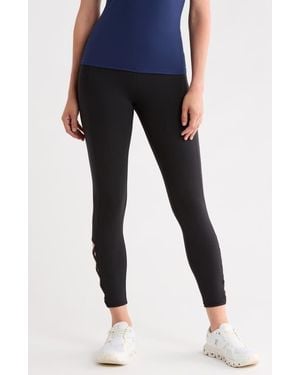 90 Degrees Interlock Dominion High Waist 7/8 Leggings - Black