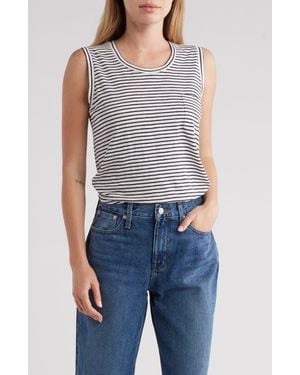 Madewell Sandberg Stripe Pocket Muscle Tank - Blue