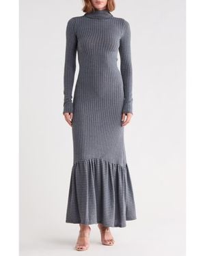 Go Couture Long Sleeve Maxi Dress - Blue