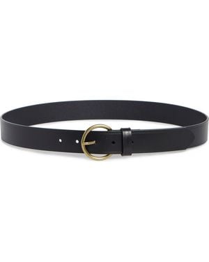 Nordstrom Rack Leather Circular Buckle Belt - Black