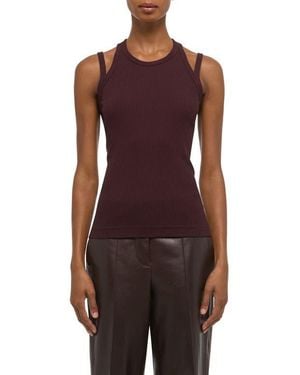 Helmut Lang Rib Racer Strap Tank - Purple