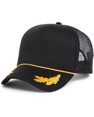 David & Young Oak Leaf Mesh Trucker Cap - Black