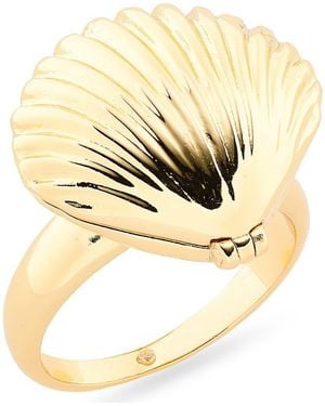 Nordstrom Rack Seashell & Faux Pearl Ring - Metallic