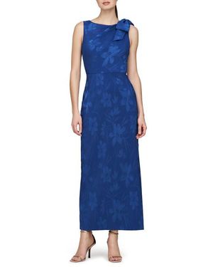 JS Collections Vivienne Stretch Jacquard Gown - Blue