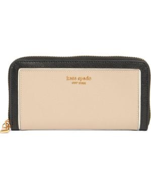 Kate Spade Morgan Colorblock Saffiano Leather Wallet - Natural