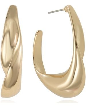 Ettika Twisted Chunky Hoop Earrings - White