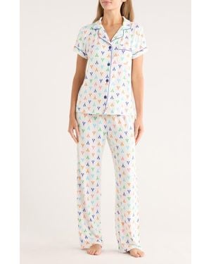 Tart Collections Ginnie Brushed Jersey Pajamas - White