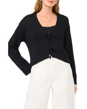 1.STATE Front Tie Cardigan - Black