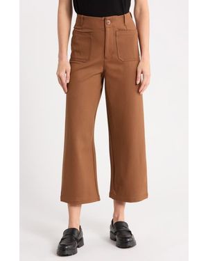 Tahari Crop Wide Leg Pants - Brown