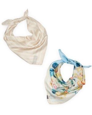 Vince Camuto Assorted 2-Pack Square Scarves - White