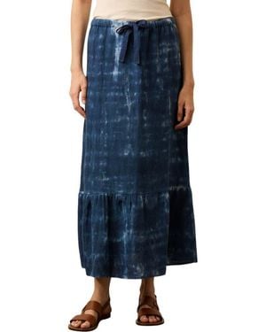 Faherty Sunbeam Linen Drawtring Midi Skirt - Blue