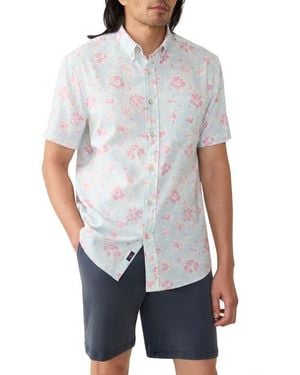 Faherty Breeze Short Sleeve Button-Down Shirt - White