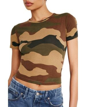 GOOD AMERICAN Featherweight Cotton Slim Fit T-Shirt - Multicolor