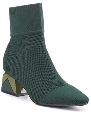 Ninety Union Sidney Block Heel Sock Bootie - Green