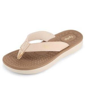 FLOOPI Faux Leather Thong Sandal - Natural
