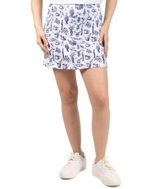 Tailorbyrd Toile Print Performance Skort - White