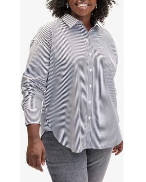 Clare V. Emilette Oversize Button-Up Shirt - Gray