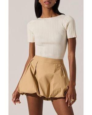 Astr Nikola Short Sleeve Sweater - Natural