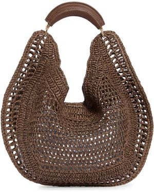 Urban Expressions Straw Hobo Shoulder Bag - Brown