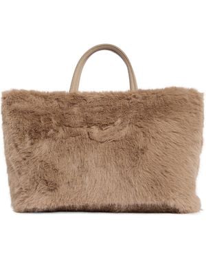 BCBGMAXAZRIA Faux Fur Tote Bag With Pouch - Brown