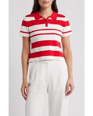 French Connection Maxime Stripe Polo - Red