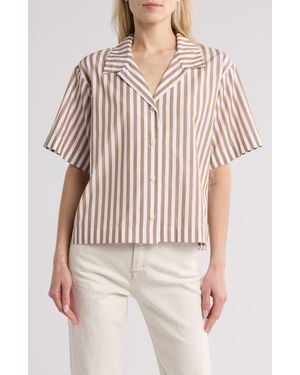 Rag & Bone Reese Short Sleeve Button-Up Shirt - Pink