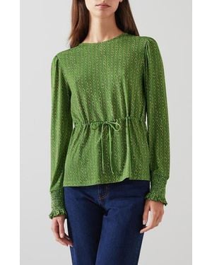 LK Bennett Ellie Chain Print Jersey Top - Green