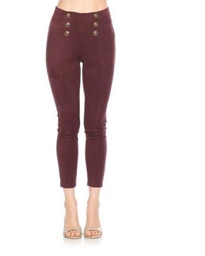 Alexia Admor Feyja Faux Suede Leggings - Red