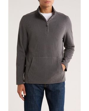 Rainforest Catalina Hills Stripe Quarter Zip Pullover - Black