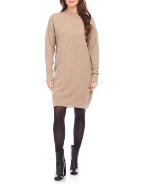 Karen Kane Long Sleeve Sweater Dress - Natural