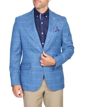 Tailorbyrd Shadow Windowpane Sport Coat - Blue