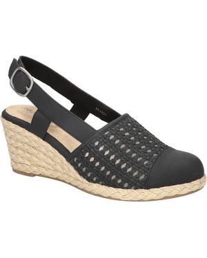 Easy Street Taffy Slingback Espadrille Wedge Sandal - Black