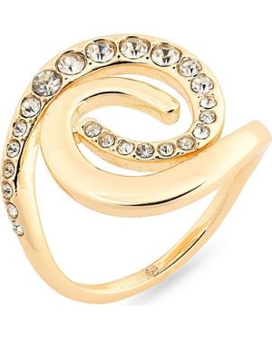 Nordstrom Rack Cubic Zirconia Spiral Ring - Metallic