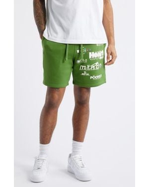 BBCICECREAM Whm Cotton Graphic Shorts - Green