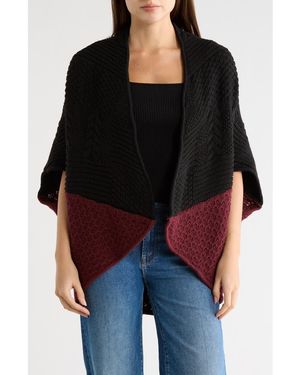 La Fiorentina Knit Cocoon Ruana - Black