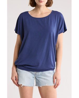 Go Couture Cap Sleeve T-Shirt - Blue