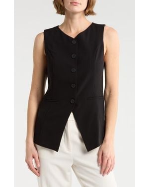 Leith Longline Vest - Black