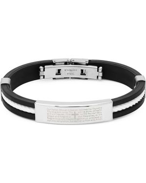Steeltime Lord's Prayer Id Bracelet - Black