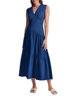 DKNY Stretch Cotton Maxi Dress - Blue
