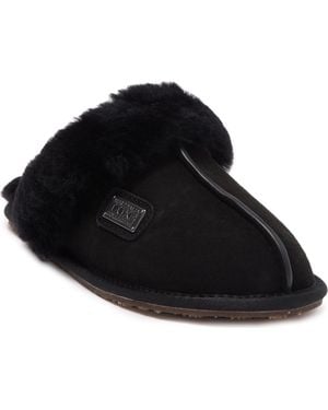 Australia Luxe Genuine Shearling Mule Slipper - Black