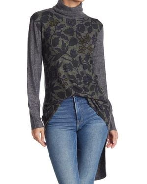 Go Couture Lion Turtleneck Tunic - Blue