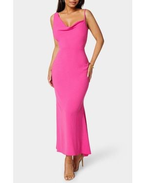 Bebe Airflow Cowl Neck Maxi Dress - Pink