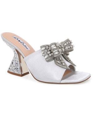 Lady Couture Spark Crystal Bow Mule - White
