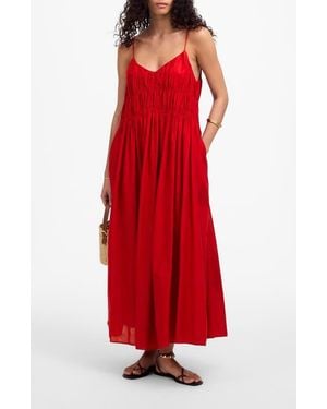 Madewell Textured V-Neck Midi Dress