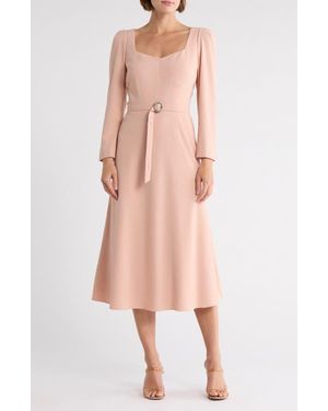 LK Bennett Katerina Long Sleeve Crepe Dress - Pink