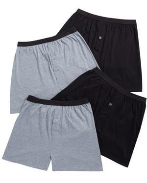 Hanes 4-Pack Assorted Knit Boxers - Blue