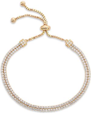 Suzy Levian Double Strand Pavé Bolo Slider Bracelet - Metallic