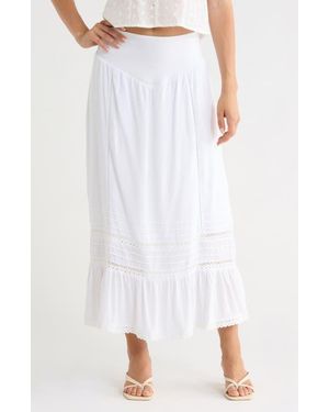Vigoss Ruffle Maxi Skirt - White
