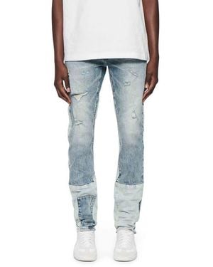 Purple Brand Patchwork Distressed Skinny Jeans - Blue